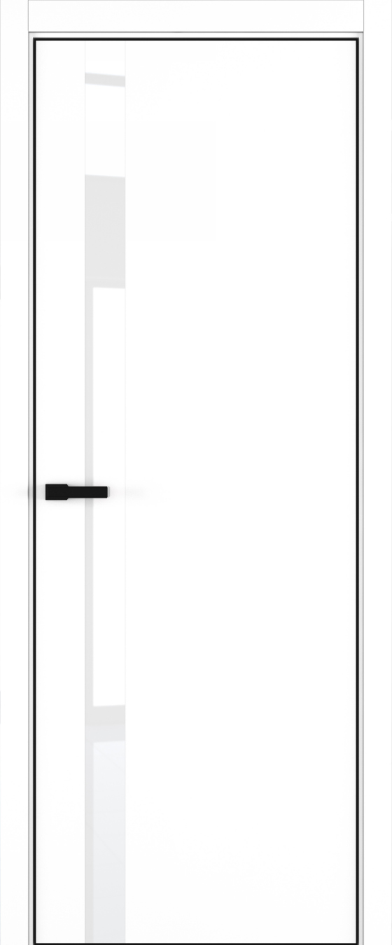 H2 ДО ART Lite Lacobel White Pure 800*2000 Белая эмаль (43) ALU Черная под 2 петли зпз 196