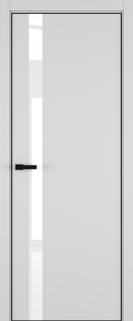 H2 ДО ART Lite Lacobel White Pure 800*2000 Светло-серая эмаль (43) ALU Черная под 2 петли зпз 196