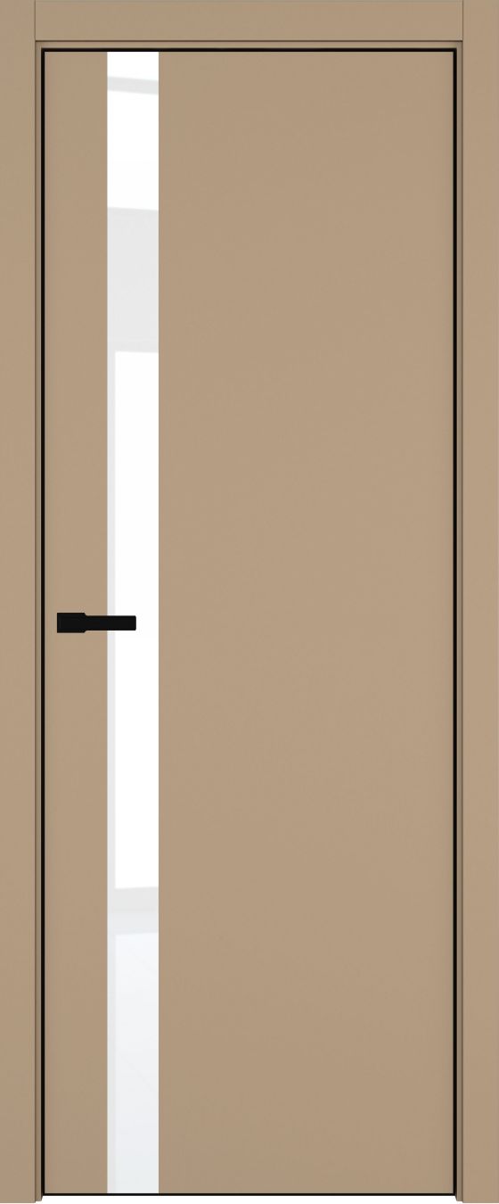 H2 ДО ART Lite Lacobel White Pure 800*2000 Бежевая эмаль ALU Черная под 2 петли зпз 196
