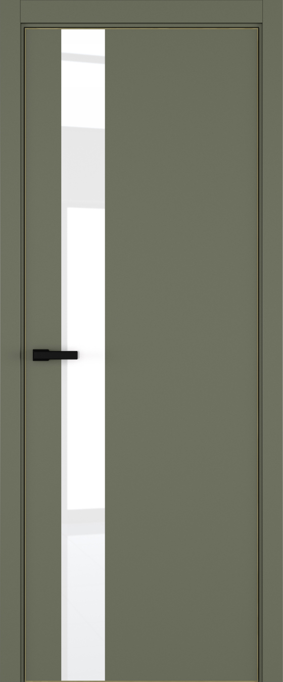 H3 ДО ART Lite Lacobel White Pure 800*2000 Оливковая эмаль ALU Золотая под 2 петли зпз 196