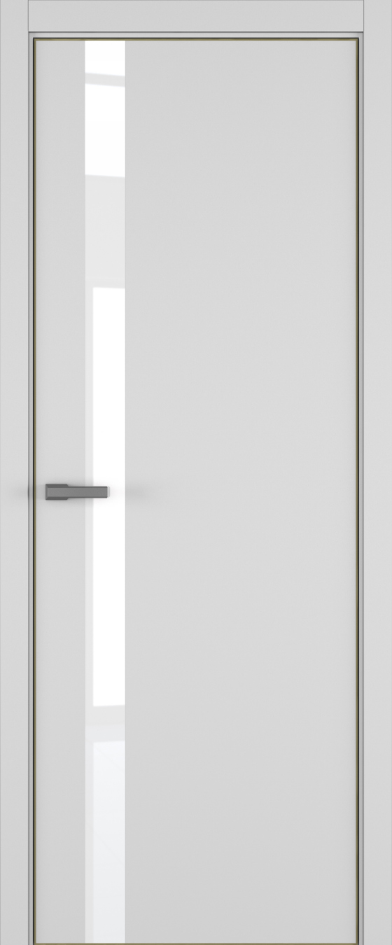 H2 ДО ART Lite Lacobel White Pure 800*2000 Светло-серая эмаль (43) ALU Золотая под 2 петли зпз 196