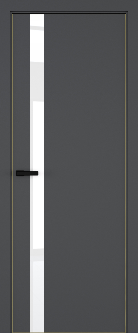 H2 ДО ART Lite Lacobel White Pure 800*2000 Темно-серая эмаль ALU Золотая под 2 петли зпз 196