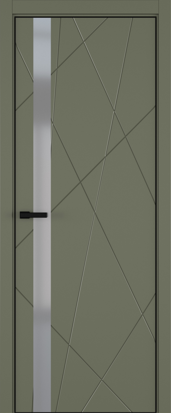 Chaos ДО ART Lite серый мат. 800*2000 Оливковая эмаль ALU Черная 2 петли зпз 196