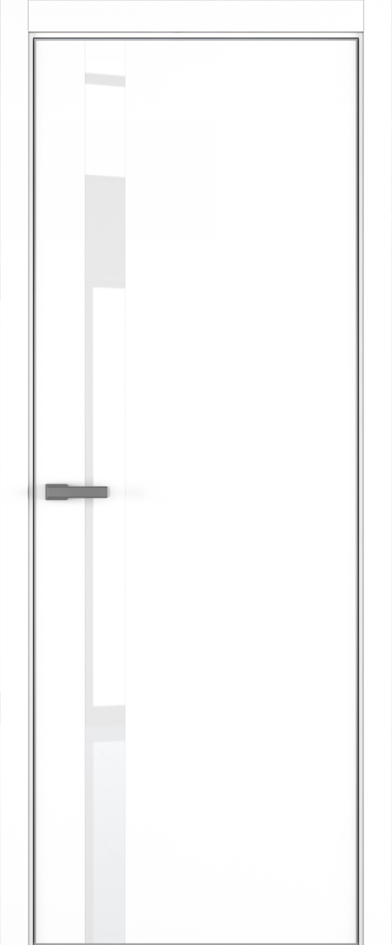 H2 ДО ART Lite Lacobel White Pure 800*2000 Белая эмаль (43) ALU Серая под 2 петли зпз 196