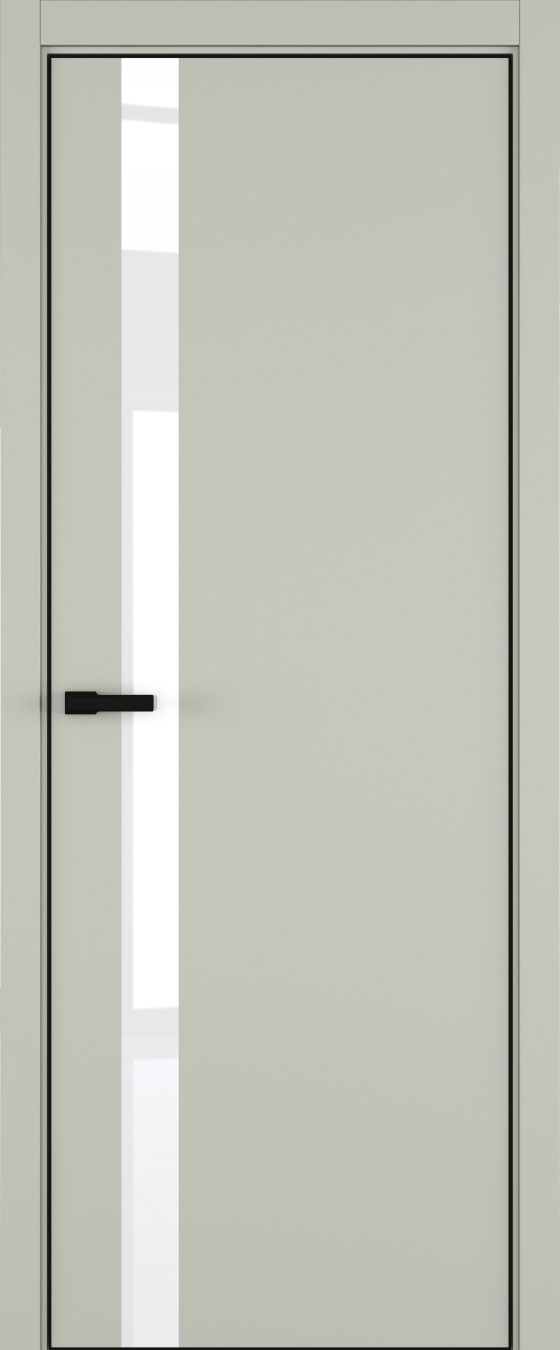 H2 ДО ART Lite Lacobel White Pure 800*2000 Серый шелк эмаль (43) ALU Черная под 2 петли зпз 196